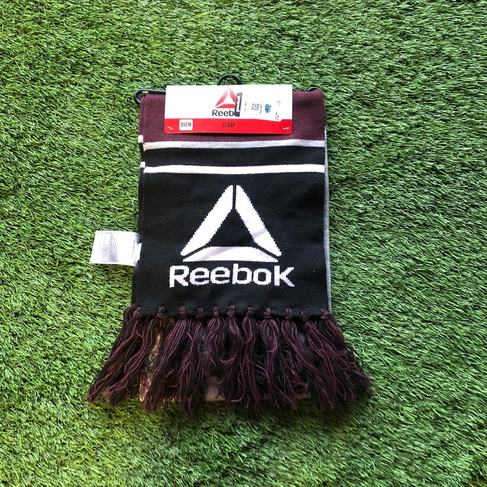SALE {5/$25}‎ 📦  Reebok Soccer Scarf Logo Black Maroon Blue Red Gray White